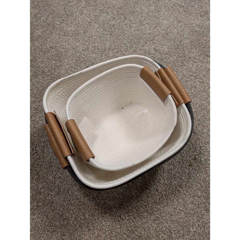 Target Brightroom Wicker / Woven / Coiled Rope Basket Lot Of 4 NWT - Picture 8 of 11